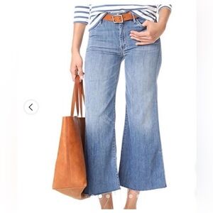 NWT Mother Denim Jeans Roller Crop Snippet Flare Jeans Size 31